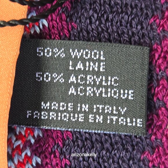 NWT Missoni Zig Zag Scarf Purple Red Blue - Picture 9 of 11
